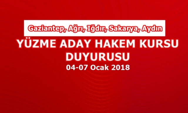 Yüzmede Aday Hakem Kursu Açılacak