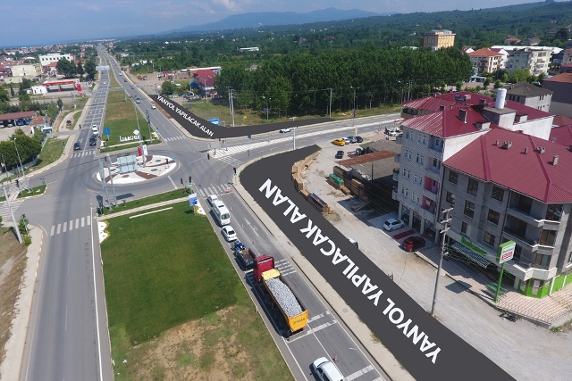 Yan yol çalışmaları başladı