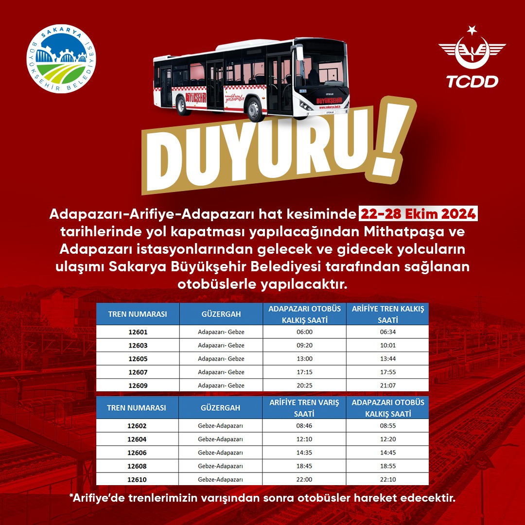 ADARAY için demiryolu bakımı var