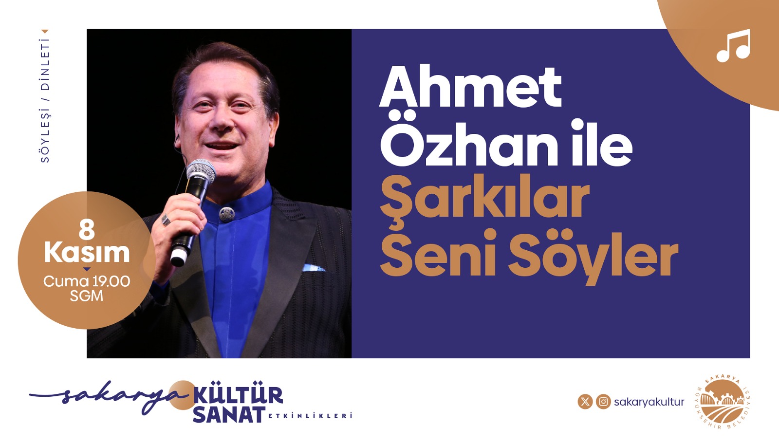 Ahmet Özhan Sakarya’ya geliyor